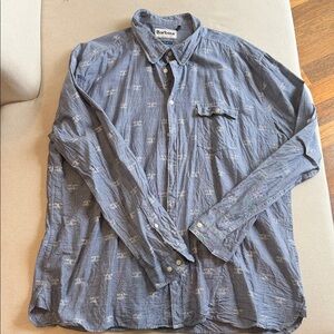 Barbour Men's Casual Gray Button Down Shirt